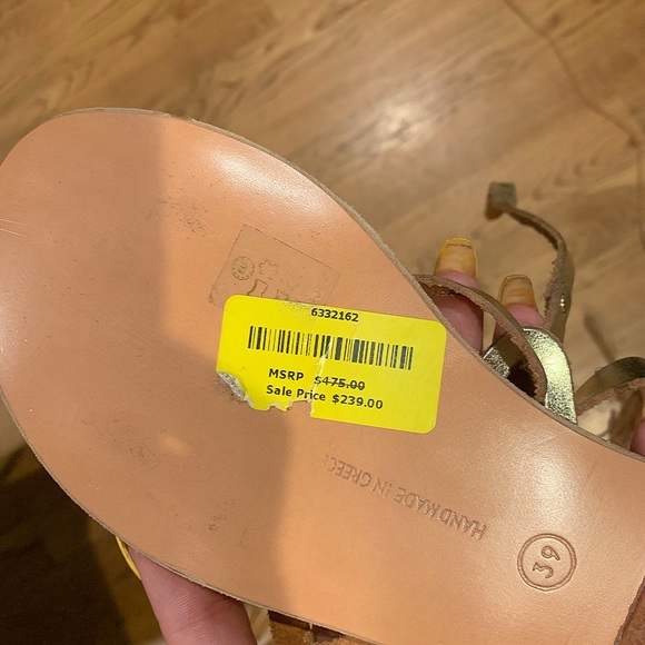 Ancient Greek Sandals Gladiator Gold Size 39 - Picture 3 of 3